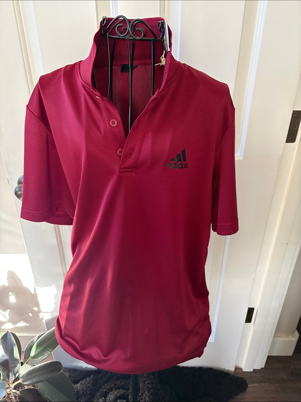 adidas Men's Deep Red Performance Polo